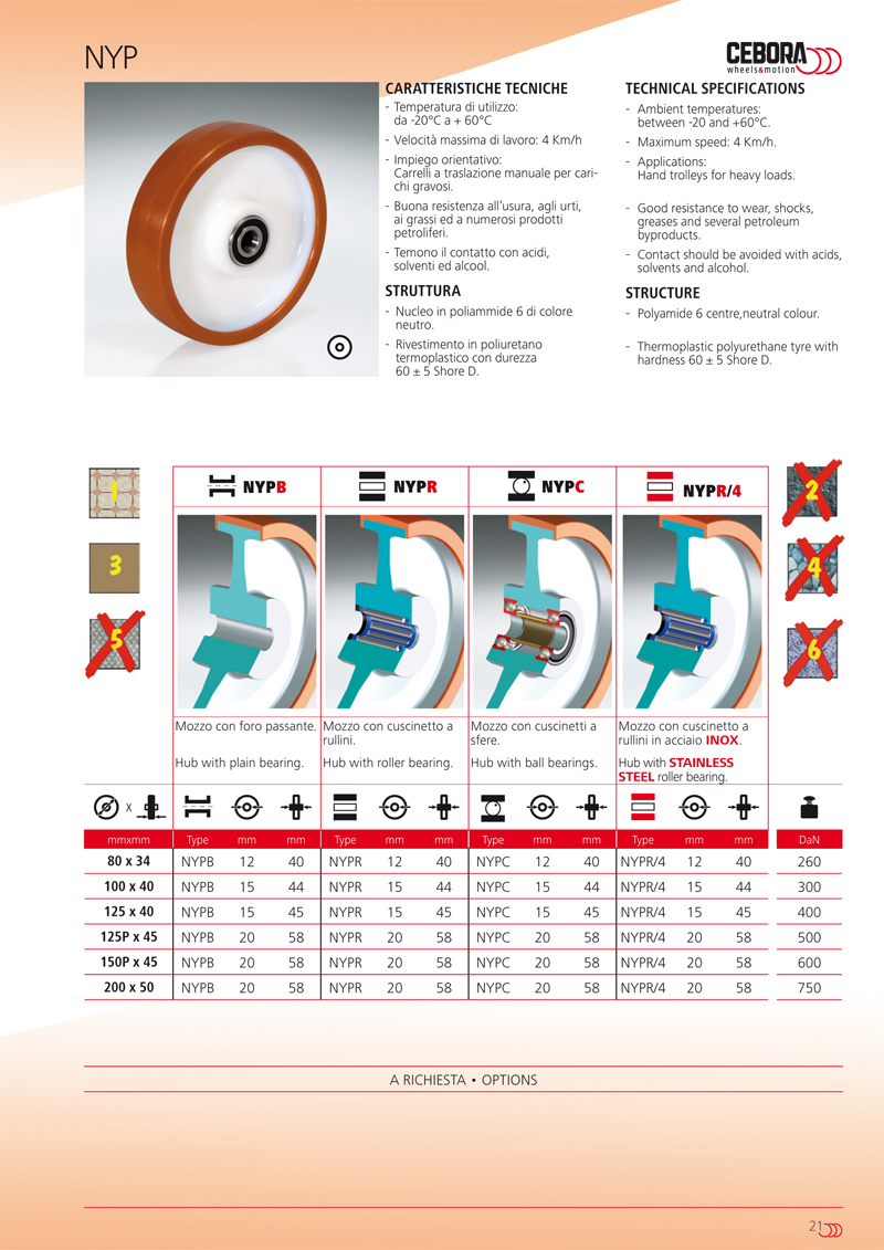 Ruote Industriali , castors / casters, Ruote e Supporti , wheels & housings  / forks / brackets , Ruote per Carrelli , ruote ,ruote per mobili , Cebora