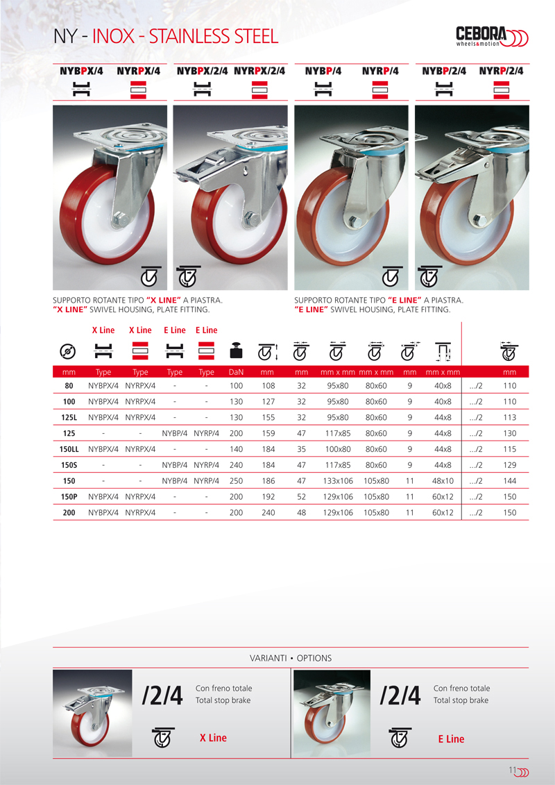 Ruote Industriali , castors / casters, Ruote e Supporti , wheels & housings  / forks / brackets , Ruote per Carrelli , ruote ,ruote per mobili , Cebora